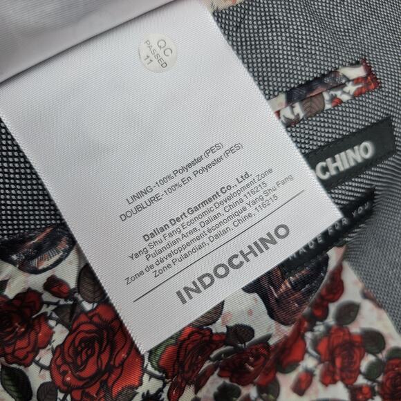Indochino Blazer Mens 46 Gray Newbury Skull Lining Wool Jacket Timeless Classic - Picture 6 of 16